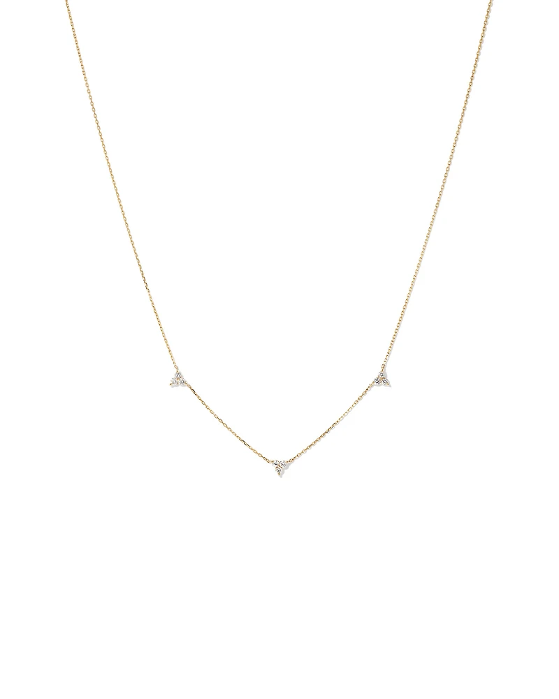 Station Necklace With 0.25 Carat TW Diamonds in 10kt Yellow Gold