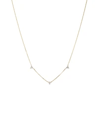 Station Necklace With 0.25 Carat TW Diamonds in 10kt Yellow Gold