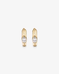 0.50 Carat TW of Laboratory-Grown Pear Cut Diamond Huggie Earrings in 10kt Yellow Gold