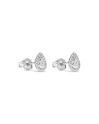Boucles d'oreilles puces halo poire de 0,45 carat TW en diamant en or blanc 10kt