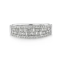 Multi Row Ring with 0.50 Carat TW Diamond in 10kt White Gold
