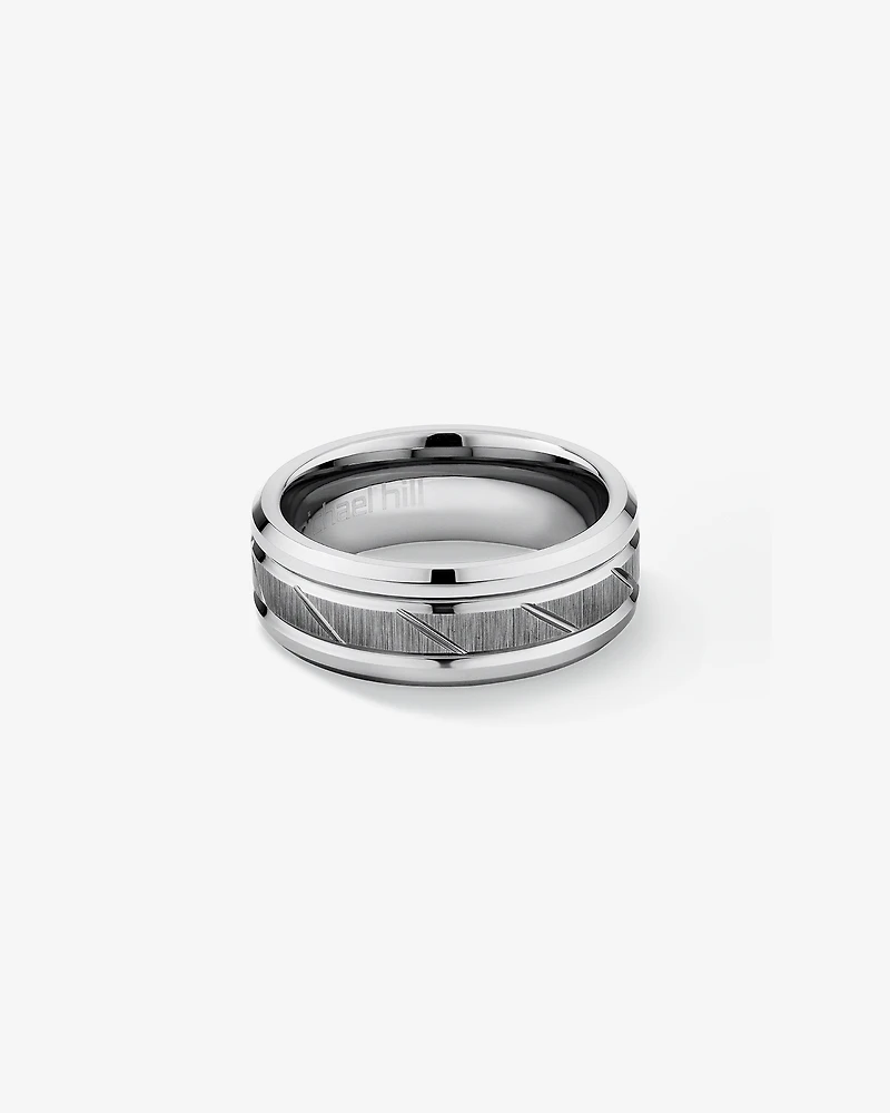 Men's Ring in Grey Sapphire Tungsten