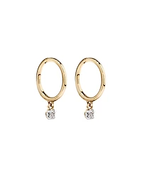 Boucles d’oreilles rondes en diamant brillant en or jaune 10 carats
