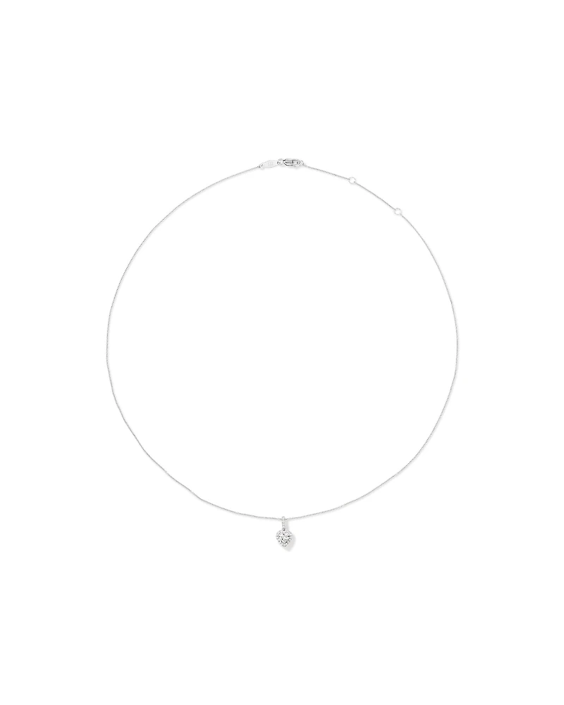 Heart Shape Cubic Zirconia Halo Pendant Necklace in Sterling Silver