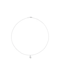 Heart Shape Cubic Zirconia Halo Pendant Necklace in Sterling Silver