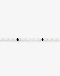 Cultured Freshwater Pearl & Onyx Necklace in Sterling Silver
