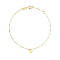 Collier à pendentif initiale F en or jaune 10 K
