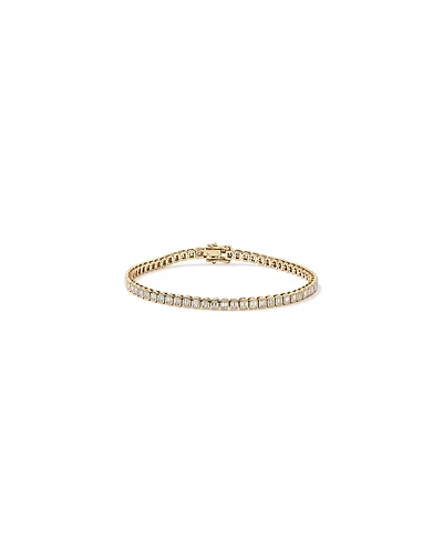 LAB. Tennis Bracelet with 2.95 Carat TW Emerald Cut Laboratory-Grown Diamonds in 10kt Yellow Gold