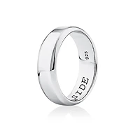 INXS By My Side Engraved Bevelled Edge 7mm Ring in Recycled Sterling Silver