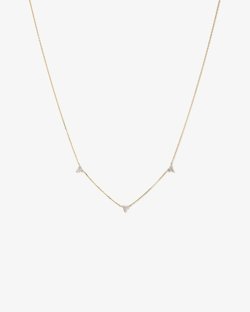 Station Necklace With 0.25 Carat TW Diamonds in 10kt Yellow Gold