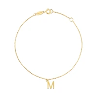 Collier à pendentif initiale M en or jaune 10 K