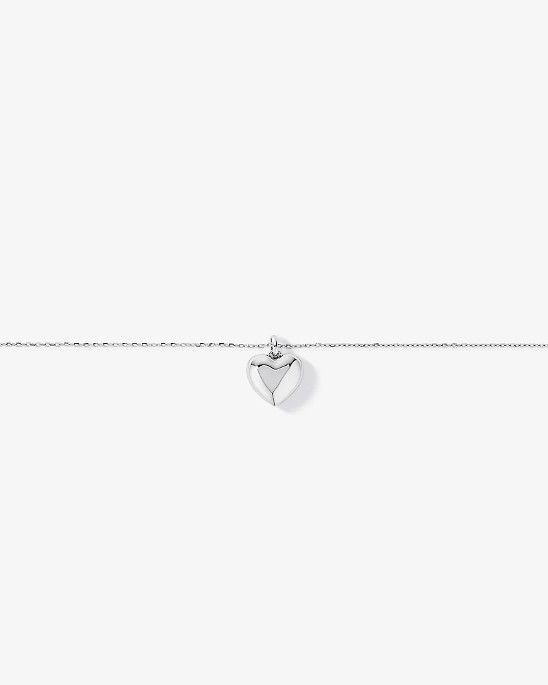Puff Heart Pendant with 45cm chain in Sterling Silve