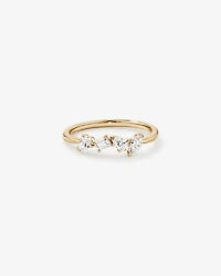 Bague en diamant de quatre pierres taillée laboratoire 0,40 carat TW cultivé or jaune 10 carats