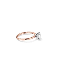 Bague de fiançailles solitaire ronde en diamants brillants de laboratoire TW de 1,25 carat en or rose et blanc 14 carats