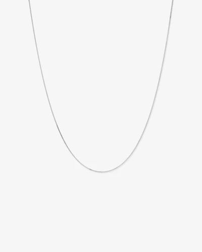 45cm (17") 1.05mm Width Solid Diamond Cut Curb Chain in 10kt White Gold