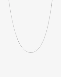 45cm (17") 1.05mm Width Solid Diamond Cut Curb Chain in 10kt White Gold