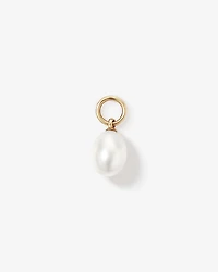 Oval Cultured Freshwater Pearl Single Earring Charm in 10kt Yellow Gold