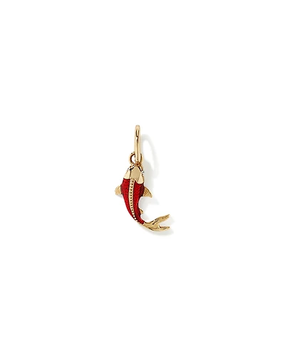Koi Fish Pendant with Cubic Zirconia in 10kt Gold