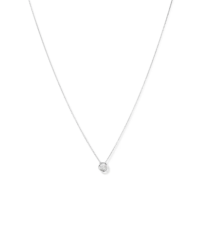 Lume Lab Round Pendant with 0.10 Carat TW of Laboratory-Grown Diamonds in Sterling Silver