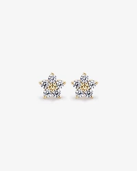 Boucles d’oreilles fleur en vermeil 18 ct avec zirconiums cubiques