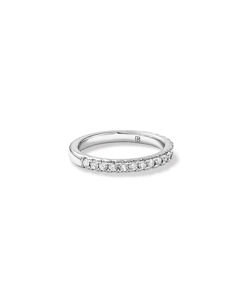 Carat TW Round Brilliant Claw-Set Wedding Band in 18kt White Gold