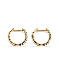 Huggie Earrings with Emerald in 10kt Yellow Gold