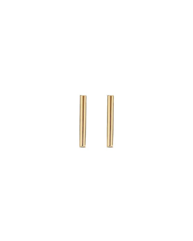 8mm Narrow Bar Stud Earrings in 10kt Yellow Gold