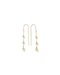 Bead Thread Earrings in 10kt Yellow Gold