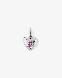 Heart Created Pink Sapphire Pendant in 10kt Gold