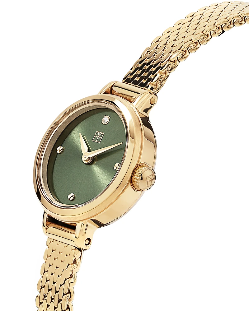 Montre petite pour femme 19 mm en acier inoxydable doré