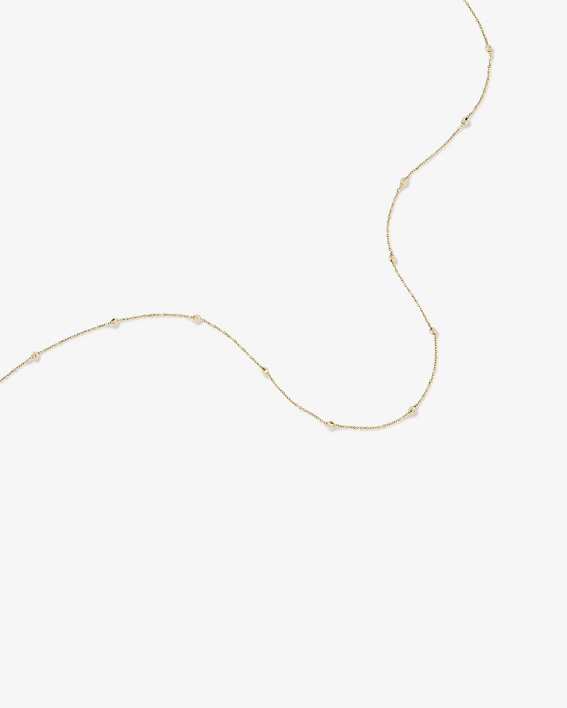 45cm (18") 2mm-2.5mm Width Adjustable Bead Necklace 10kt Yellow Gold