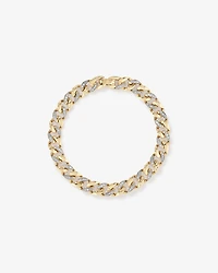 21cm Cuban Link Bracelet with 1.00 Carat TW of Diamonds in 10kt Yellow Gold