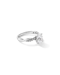 2.10TW Oval Laboratory-Grown Diamond Twist Engagement Ring 14kt White Gold
