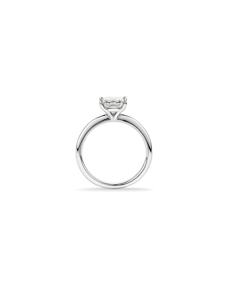Bague De Fiançailles Solitaire En Diamant De Laboratoire De Taille Princesse De 1,25 Carat Poids Total En Or Blanc 14 Carats