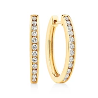 Huggie Earrings with 0.50 Carat TW of Diamonds 10kt Rose Gold