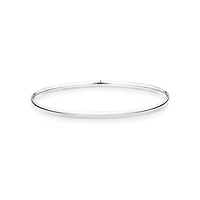 3.5mm Wide Solid Round Bangle in 10kt White Gold