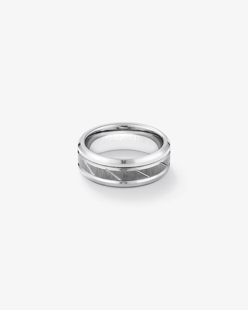 Men's Ring in Grey Sapphire Tungsten