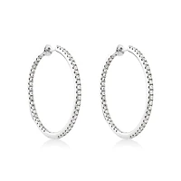 Hoop Earrings With 1.00 Carat TW of Diamonds Set 10kt White Gold