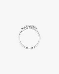 Floral Pavé Ring with Cubic Zirconia Sterling Silver
