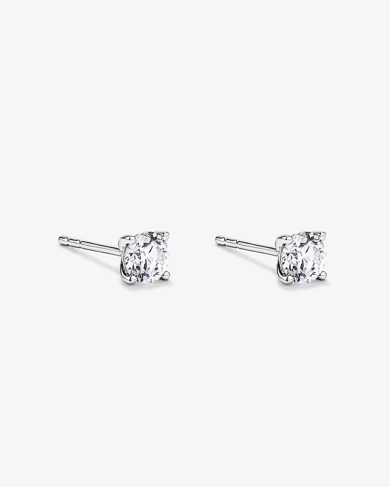 0.65TW Lab Diamond Solitaire Stud Earrings in 10kt White Gold