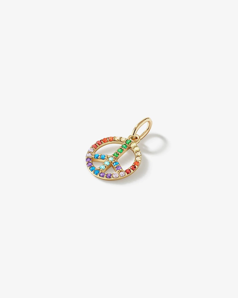Peace Pendant in 18Kt Vermeil with Cubic Zirconia