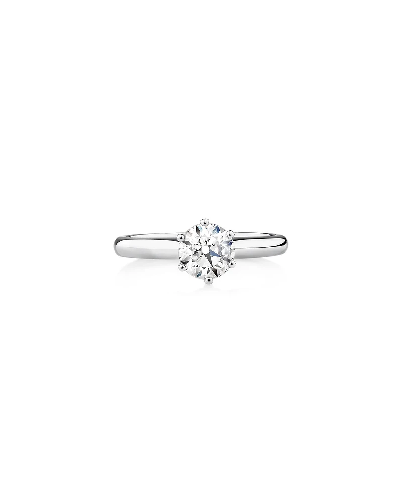 Certified Solitaire Engagement Ring with A 1 Carat TW Diamond in 14kt White Gold