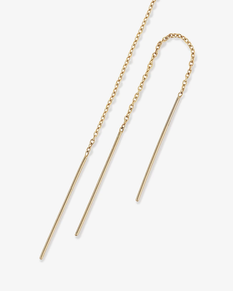 Boucles d'oreilles à fil à barre en or jaune 10 K, 93 mm