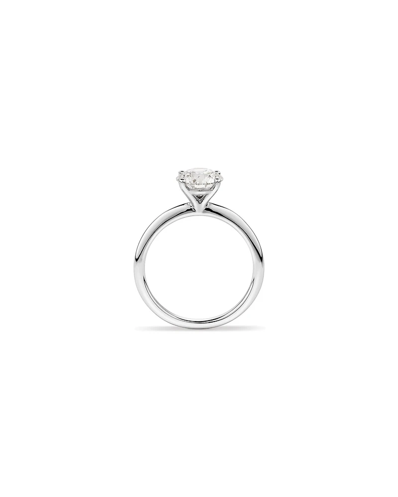 Bague De Fiançailles Solitaire En Diamant Laboratoire Rond Brillant 1,50 Carat Poids Total Or Blanc 14 Carats