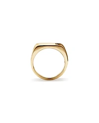 Diamond Accent Men's Signet Ring in 10kt Yellow and White Gold