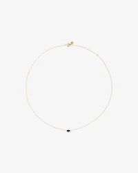 East West Marquise-Cut Created Sapphire Necklace in 10kt Yellow Gold