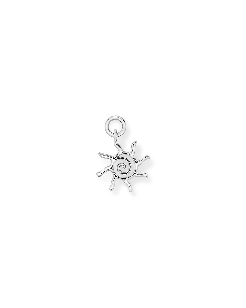 Charme de boucle d’oreille Soleil ondulé en argent sterling