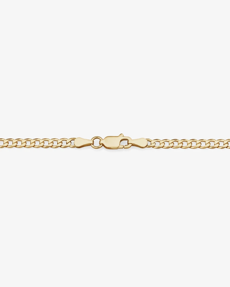 60cm (24") 3mm-3.5mm Width Curb Chain in 10kt Yellow Gold