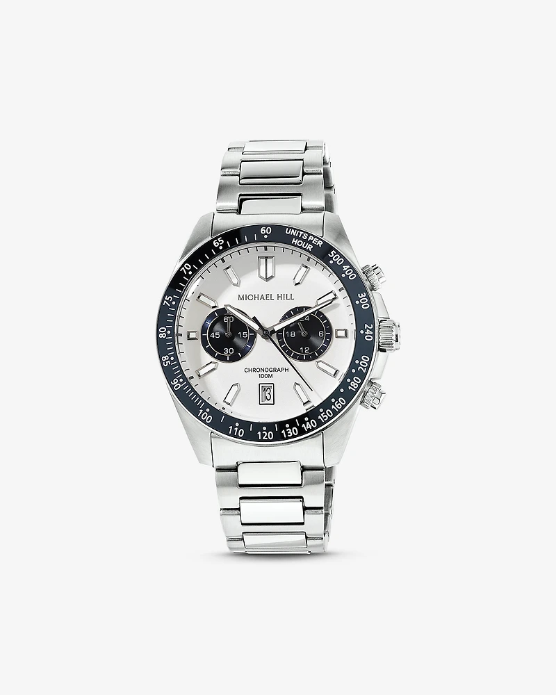 Two-Tone Men's Chronograph Watch in Blue Tone Stainless Steel
