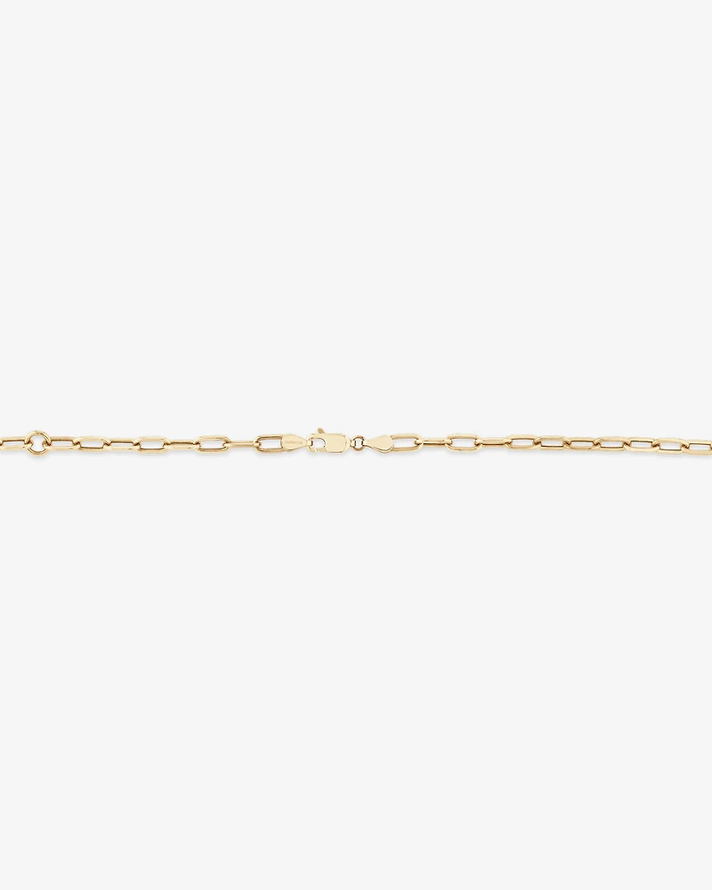 45cm (18”) 3.5mm Hollow Paperclip Chain in 10kt Yellow Gold
